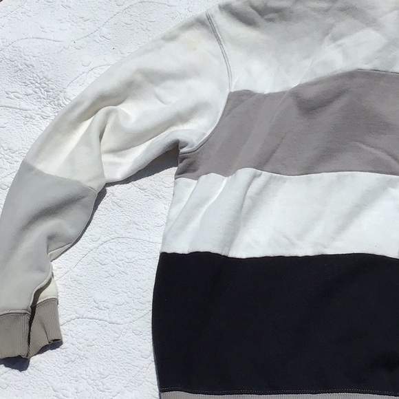 Urban Outfitters L Colorblock Boxy Hooded Sweatshirt with Black White & Grey - Picture 7 of 12